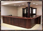 Home Bar with Glass Shelving